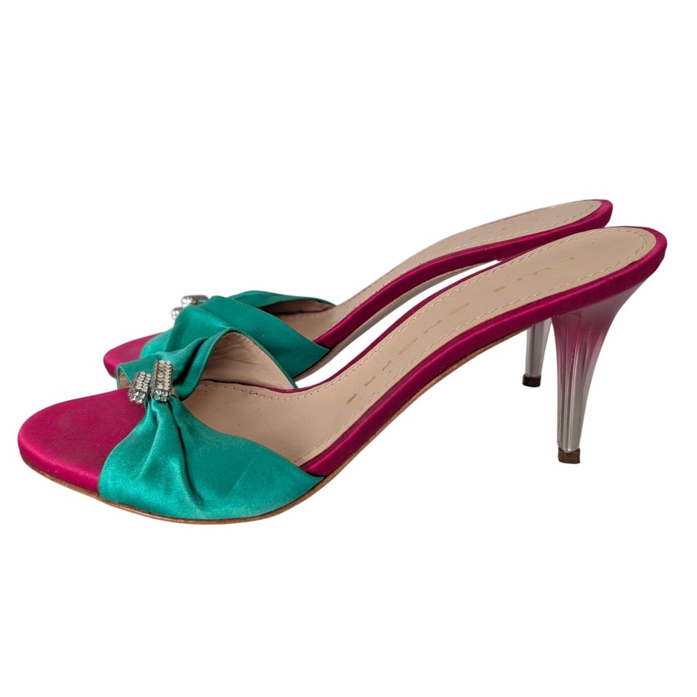 VTG Y2K Statement Heels 6.5 Rhinestone Prom Going Out Coquette‎ Fairy Party HOCO